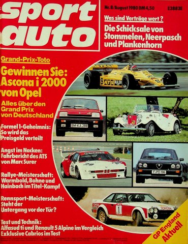 Deckblatt Sport Auto (08/1980)